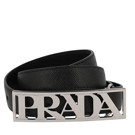 cintura prada fibbia|Prada Cintura in Saffiano nera .